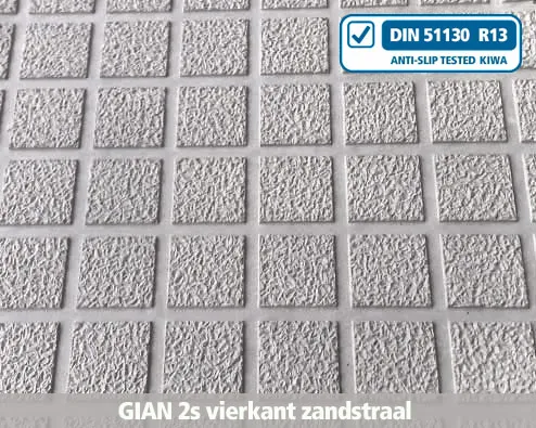 gian2s vierkant zandstraalstructuur beton, anti-slip, structuur, profiel, trap, trapneus